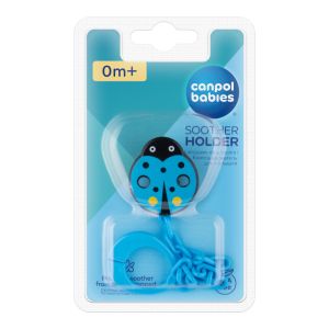 Клипс за залъгалка със синджир калинка Canpol babies, син