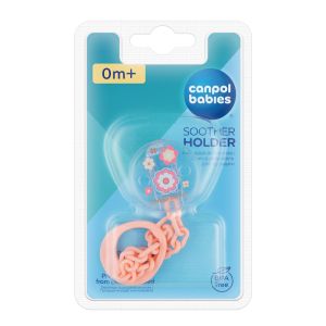 Клипс за залъгалка със синджир Canpol babies, Newborn Baby, розов