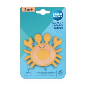 Чесалка от дърво и силикон Canpol babies, CRAB