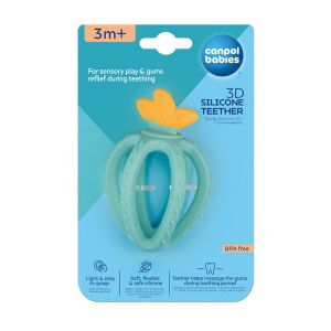 3D силиконова сензорна чесалка Canpol babies, STRAWBERRY, тюркоаз
