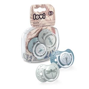 Силиконови залъгалки  LOVI, Botanic,  2бр, 0-3 м, сини