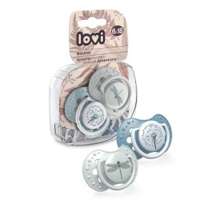 Силиконови залъгалки LOVI, Botanic,  2 бр, 6-18 м, сини