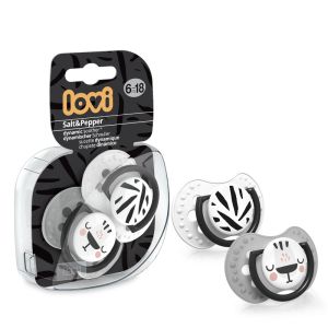 Силиконови залъгалки Lovi, Salt & Pepper, 2 бр, 6-18м	