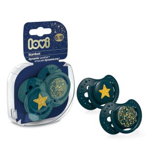 Силиконови залъгалки Stardust, Lovi, 2бр, 6-18 м