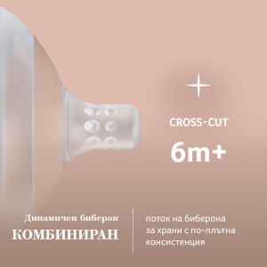 Динамичен силиконов биберон Mammafeel CROSS-CUT, Lovi, 6м+