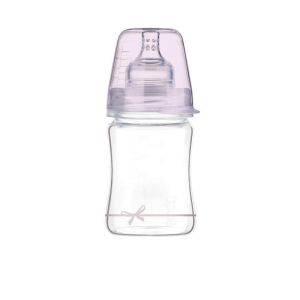Стъклено шише Lovi, Baby Shower girl, 150 мл, розово, 0м.+