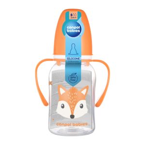 Шише с тясно гърло и дръжки Canpol babies, Cute Animals, 120 мл