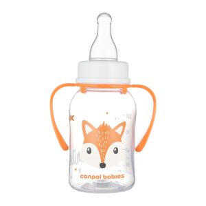Шише с тясно гърло и дръжки Canpol babies, Cute Animals, 120 мл
