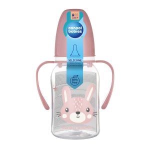 Шише с тясно гърло и дръжки Canpol babies, Cute Animals, 120 мл