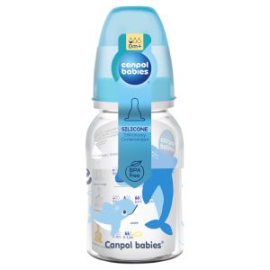 Шише за хранене Canpol babies, Love & Sea, 0м+, 120 мл., синьо