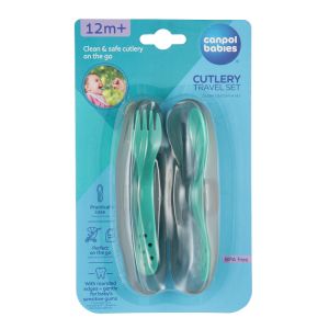 Комплект прибори за хранене, Canpol babies, 12м+, тюркоаз