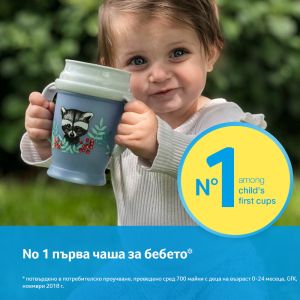 Неразливаща се чаша с дръжки 360 Lovi, Wild Soul, 250 мл, 9м+