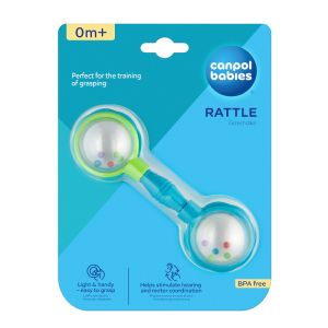 Дрънкалка гиричка с топчета Canpol babies, Weight Bar, синя, 3м+