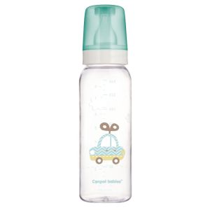 Стъклено шише Canpol babies,12м+, 240мл, зелено