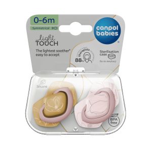 Симетрични залъгалки Canpol babies, GOLD - 0-6м., 2бр,