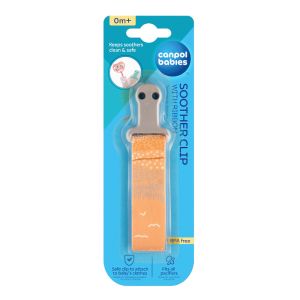 Клипс за залъгалка с лента Canpol babies, MOUNTAINS, жълт