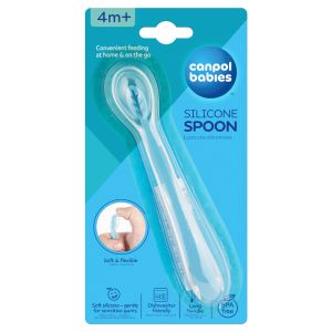 Силиконова лъжичка Canpol babies, 4м+, синя