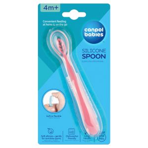 Силиконова лъжичка Canpol babies, 4м+, розова