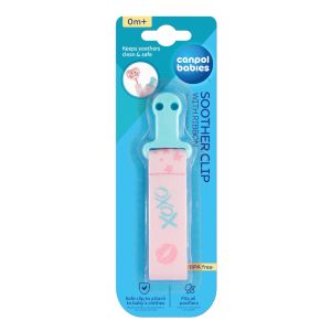 Клипс за залъгалка с лента Canpol babies, Exotic Animals, розов