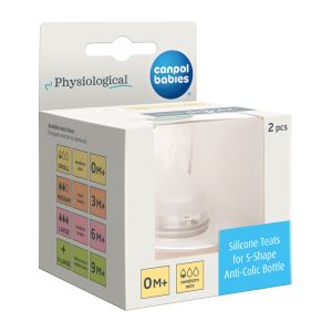 Силиконов биберон за S-образно шише Canpol babies, S mini, 2 бр.