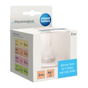 Силиконов биберон за S-образно шише Canpol babies, М, 2 бр.