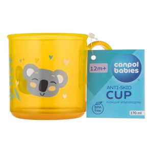 Чаша с дръжка и нехлъзгащо се дъно Canpol babies, 170 мл, 12м+, жълта
