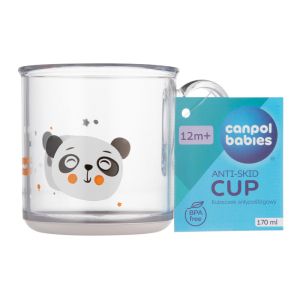 Чаша с дръжка и нехлъзгащо се дъно Canpol babies, 170 мл, 12м+, бяла