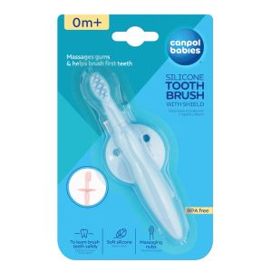 Силиконова четка за зъби Canpol babies, синя