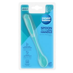 Лъжица с дълга дръжка, Canpol babies, 4м+, синя