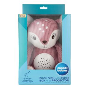 Мека музикална играчка с проектор 3в1 Canpol babies, Fawn- розова
