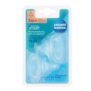 Антиколик силиконов биберон Canpol babies, Easy Start, 3+, 2 бр.