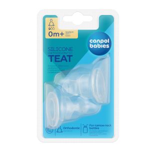 Антиколик силиконов биберон Canpol babies, 0м+, 2 бр.