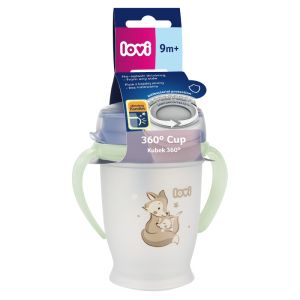 Неразливаща се чаша с дръжки 360 Lovi, N&D Fox, 250 мл, 9м+