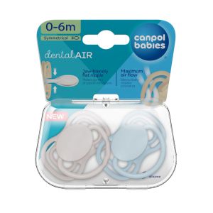Симетрични залъгалки Canpol babies, Dental Air, NUDE, 0-6м.