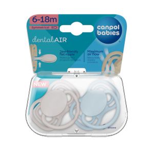 Симетрични залъгалки Canpol babies, Dental Air, NUDE, 6-18м.