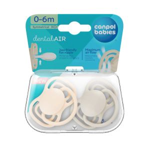 Симетрични залъгалки Canpol babies, Dental Air, NUDE, 0-6 м.