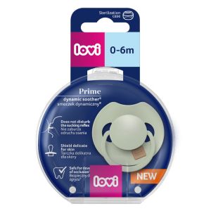 Силиконова динамична залъгалка Prime Pistachio, Lovi, 0-6 м