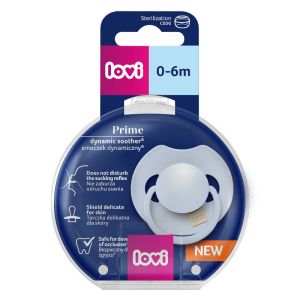Силиконова динамична залъгалка Prime Baby Blue, Lovi, 0-6 м