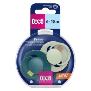 Силиконови динамични залъгалки Prime Pistachio, Lovi, 6-18 м