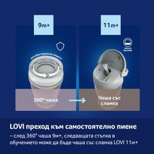 Неразливаща се чаша с дръжки 360 Lovi, N&D Rabbit, 250 мл, 9м+