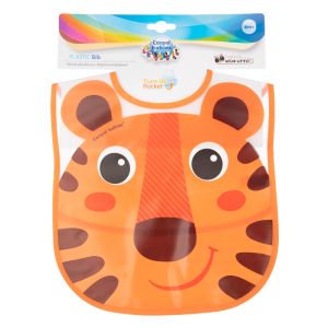 Непромокаем лигавник с джоб Canpol babies, Hello Little, 6м+, оранжев