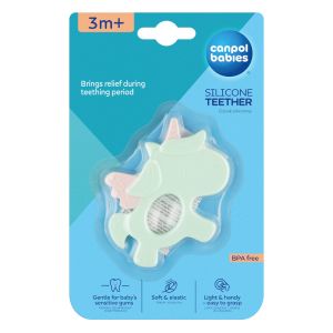 Силиконова чесалка Canpol babies, Unicorn, тюркоаз