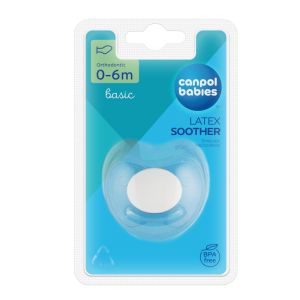 Каучукова анатомична залъгалка Canpol babies, Basic, 0-6м