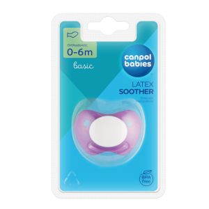 Каучукова анатомична залъгалка Canpol babies, Basic, 0-6м