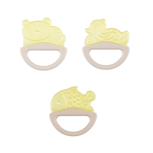 Силиконова чесалка с дрънкалка Canpol babies, жълта, 0м+