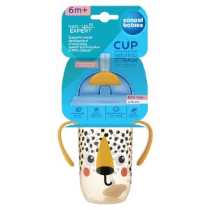 Неразливаща се чаша със сламка Canpol babies,BabiesBoo,270 мл.