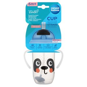 Неразливаща се чаша със сламка Canpol babies,BabiesBoo,270 мл.