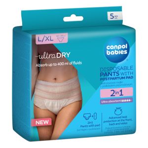 Бикини 2 в 1 за след раждане с подложка Canpol babies, 5бр, L/XL