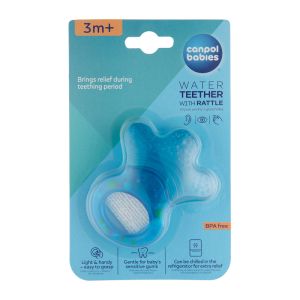 Водна чесалка  с дрънкалка Canpol babies, Little paw, синя