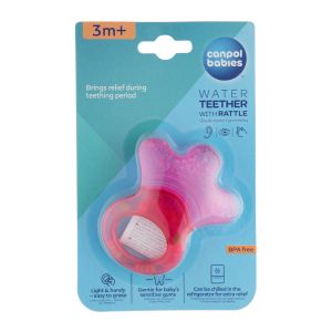 Водна чесалка  с дрънкалка Canpol babies, Little paw, розова